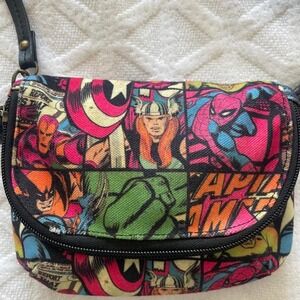 Marvel Comics Avengers Crossbody Bag Spider-Man Hulk Captain A Canvas Purse